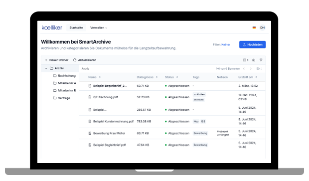 ablegen in smartarchiv