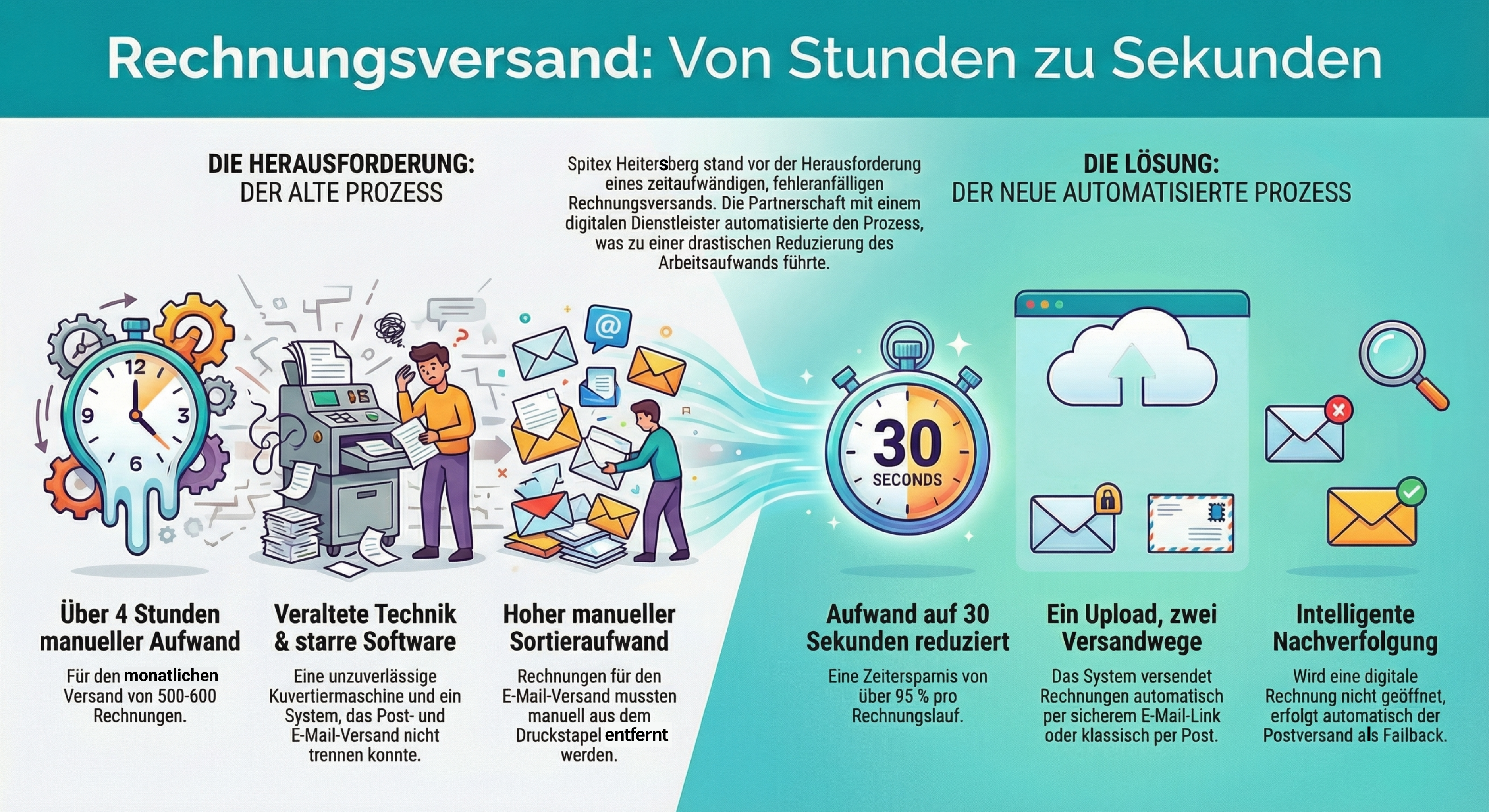 Rechnungsversand ‒ Wie Sie Ihren Aufwand um 95% senken können!